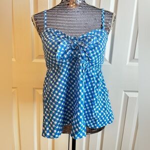 NWOT Lilly Pulitzer Mitzi Cami Tank Top | Women’s 6 | Boca Blue Double Check